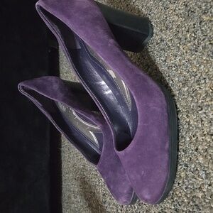 Franco Sarto Deep Purple Suede Heels